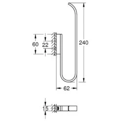 Grohe Selection Spare Toilet Paper Holder - Brushed Hard Graphite -Home Bathroom grohe selection spare toilet paper holder brushed hard graphite 41067al0 2