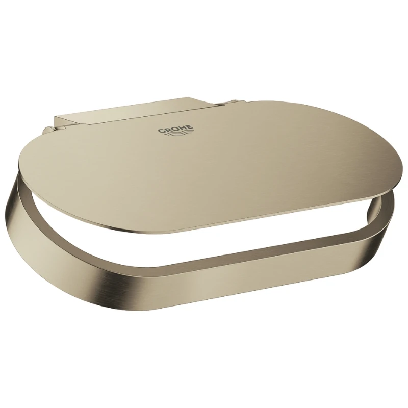 Grohe Selection Toilet Roll Holder With Cover - Brushed Nickel 3 Grohe Selection Toilet Roll Holder With Cover - Brushed Nickel