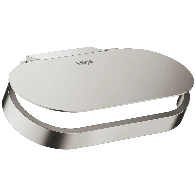 Grohe Selection Toilet Roll Holder With Cover - Supersteel 3 Grohe Selection Toilet Roll Holder With Cover - Supersteel