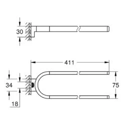 Grohe Selection Towel Holder - Non Pivotable - Hard Graphite -Home Bathroom grohe selection towel holder non pivotable hard graphite 41059a00 2