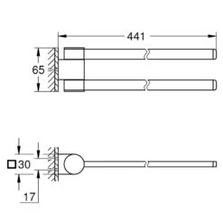 Grohe Selection Towel Holder - Pivotable - Brushed Cool Sunrise -Home Bathroom grohe selection towel holder pivotable brushed cool sunrise 41063gn0 2
