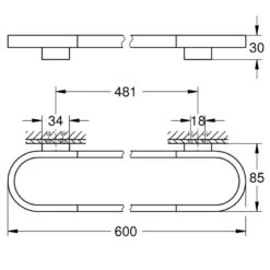 Grohe Selection Towel Rail - 600mm - Chrome 9 Grohe Selection Towel Rail - 600mm - Chrome -Home Bathroom grohe selection towel rail 600mm chrome 41056000 3