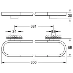 Grohe Selection Towel Rail - Chrome -Home Bathroom grohe selection towel rail chrome 41058000 3