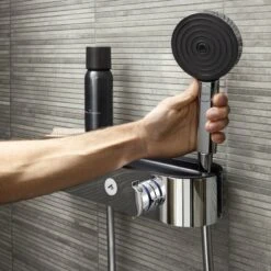 Hansgrohe Pulsify Select S 105 3jet Relaxation Shower Head - Chrome -Home Bathroom hansgrohe pulsify select s 105 3jet relaxation shower head chrome 24110000 2