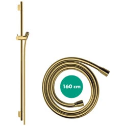 Hansgrohe Unica Shower Rail S Puro - 90cm With Shower Hose - Polished Gold Optic -Home Bathroom hansgrohe unica shower rail s puro 90 cm with shower hose polished gold optic 28631990 1