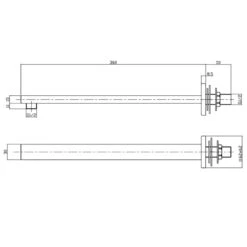 Hudson Reed Small Rectangle Wall Mounted Shower Arm - Chrome -Home Bathroom hudson reed small rectangle wall mounted shower arm chrome arm13 1