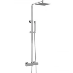Hudson Reed Square Brass Thermostatic Bar Mixer Shower - Chrome