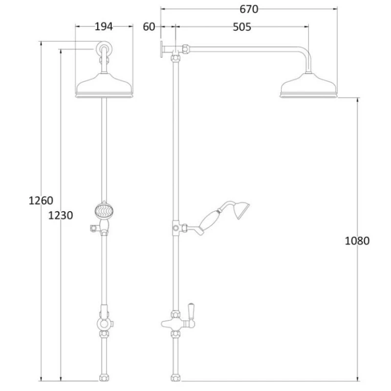 Hudson Reed Topaz Black Grand Rigid Riser Kit With Diverter - Chrome 4 Hudson Reed Topaz Black Grand Rigid Riser Kit With Diverter - Chrome - Image 2