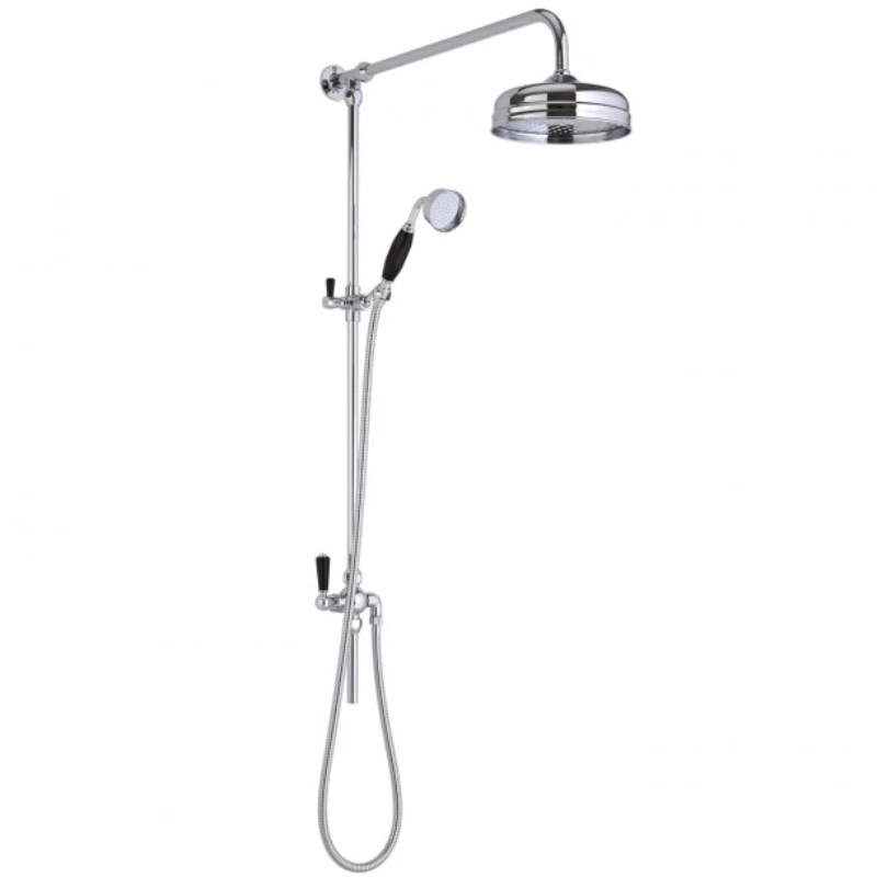 Hudson Reed Topaz Black Grand Rigid Riser Kit With Diverter - Chrome 3 Hudson Reed Topaz Black Grand Rigid Riser Kit With Diverter - Chrome