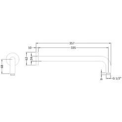 Hudson Reed Wall Mounted Fixed Shower Arm - Chrome -Home Bathroom hudson reed wall mounted fixed shower arm chrome arm01 1