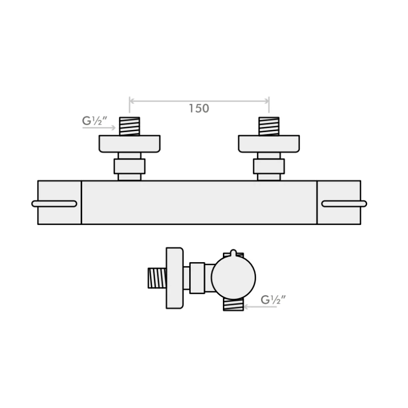Inta Puro Deluxe Thermostatic Bar Mixer Shower - Chrome 4 Inta Puro Deluxe Thermostatic Bar Mixer Shower - Chrome - Image 2