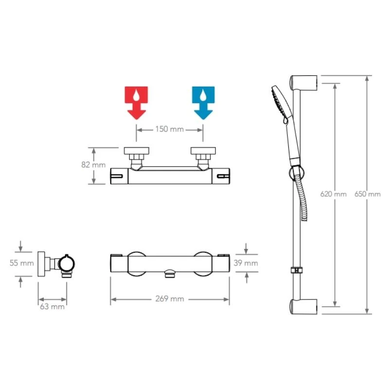 Mira Eco EV Bar Mixer Shower - Chrome 5 Mira Eco EV Bar Mixer Shower - Chrome - Image 3