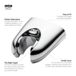 Mira Logic Fixed To Wall Shower Head Holder - Chrome -Home Bathroom mira logic fixed to wall shower head holder chrome 2.1605.150 3