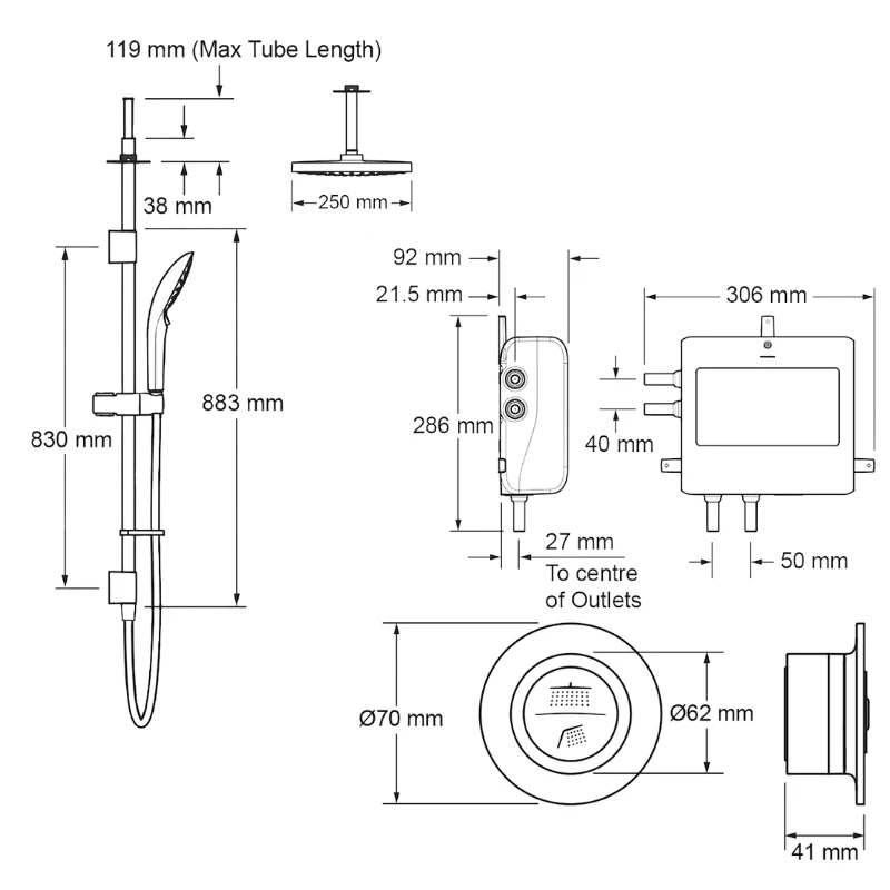 Mira Mode Next Gen Dual Ceiling Fed Digital Shower - Pumped 6 Mira Mode Next Gen Dual Ceiling Fed Digital Shower - Pumped - Image 4
