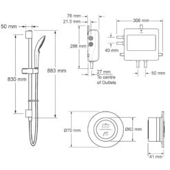 Mira Mode Next Gen Rear Fed Digital Shower - High Pressure -Home Bathroom mira mode rear fed digital shower high pressure 1.1980.001 3