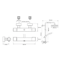 Mira Relate ERD Bar Mixer Shower With Diverter - Chrome -Home Bathroom mira relate erd bar mixer shower 2.1878.002 3
