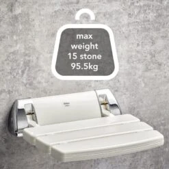 Mira Shower Seat White And Chrome -Home Bathroom mira shower seat white and chrome 1536.129 2