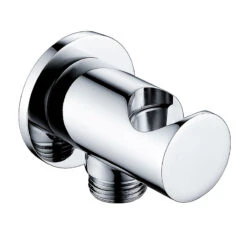 Triton Circular Integrated Wall Outlet And Holder - Chrome