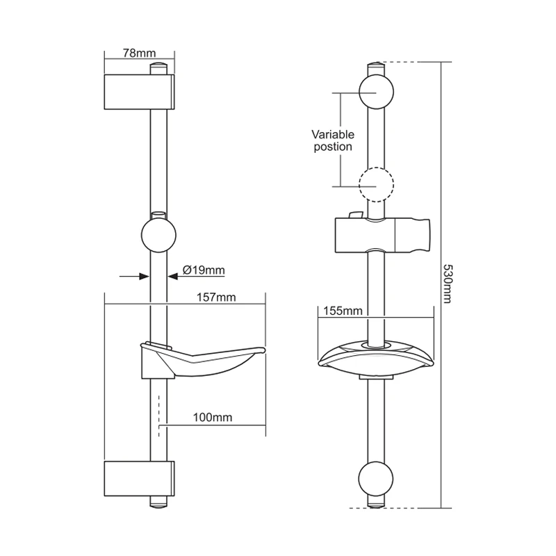 Triton Lewis Riser Rail Kit - Chrome 4 Triton Lewis Riser Rail Kit - Chrome - Image 2