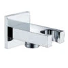 Triton Square Edge Integrated Wall Outlet And Holder- Chrome